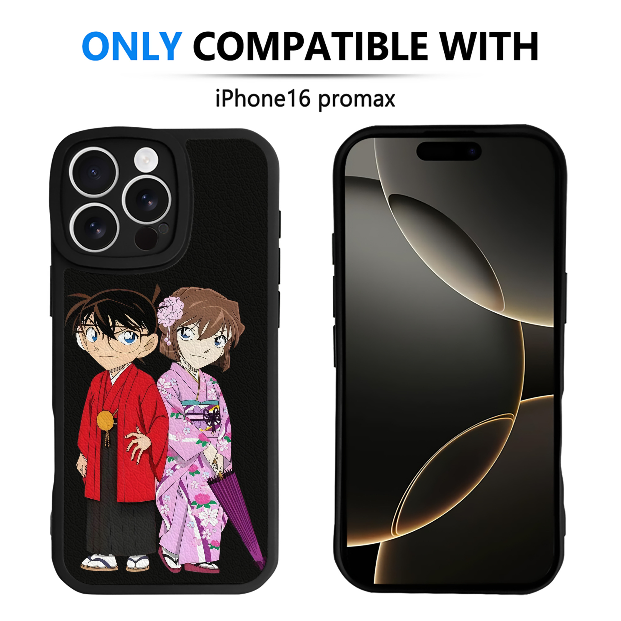 （画像用） 名探偵コナン 江戸川 コナン Detective Conan Conan Edogawa 【iPhone 16シリーズ対応】シリコンスマホケース（レザー調） 材質：シリコン